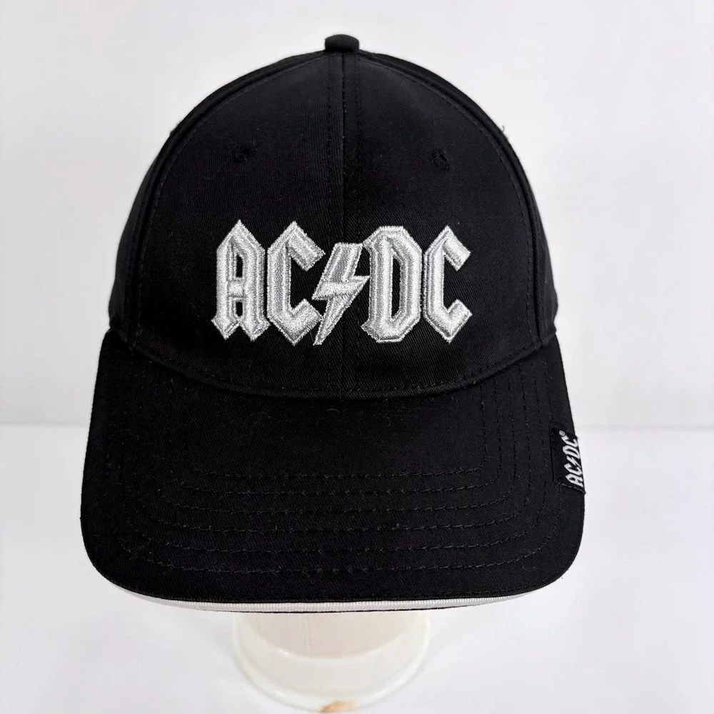 AC/DC Baseball Hat Black Embroidered Band Logo Adjustable Strapback Cap 206